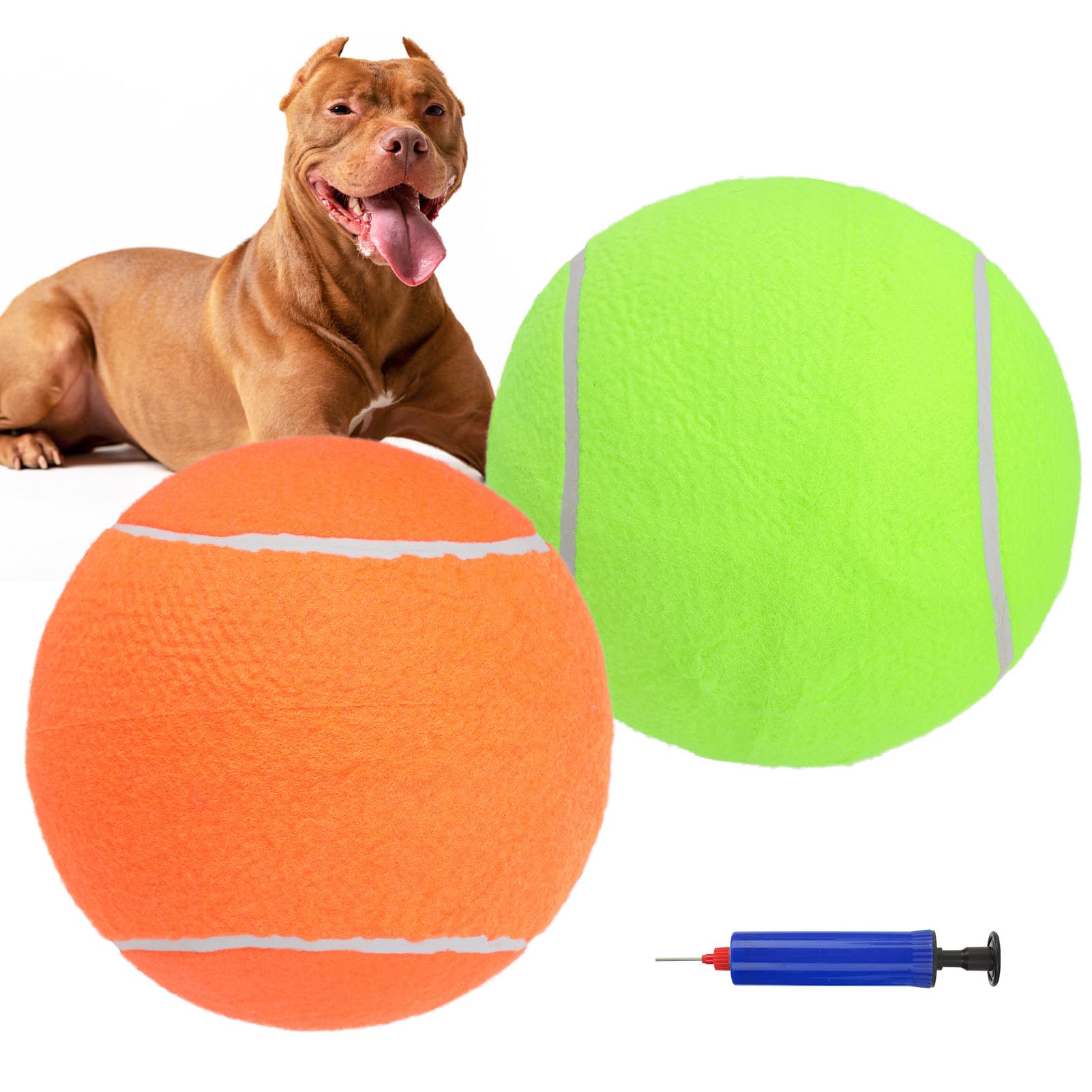 SCENEREAL Pelota tenis gigante 9,5 pulgadas azul para perros grandes.