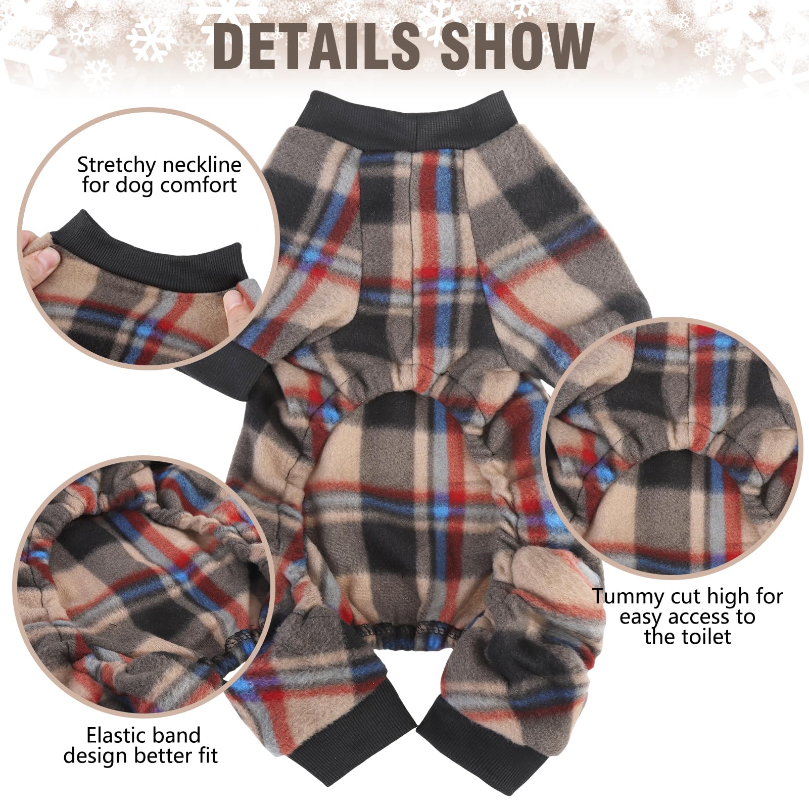 SCENEREAL pijama para perro tejido fleece suave