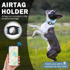 SCENEREAL porta Airtag resistente en collar, control seguro durante paseos.