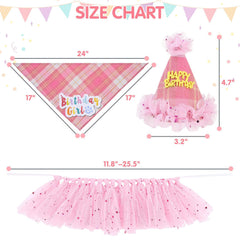 SCENEREAL sombrero de fiesta para perros en rosa a cuadros, complemento divertido