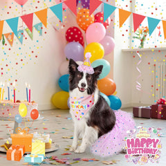 SCENEREAL sombrero de cumpleaños para perro, tamaño ajustable y seguro.