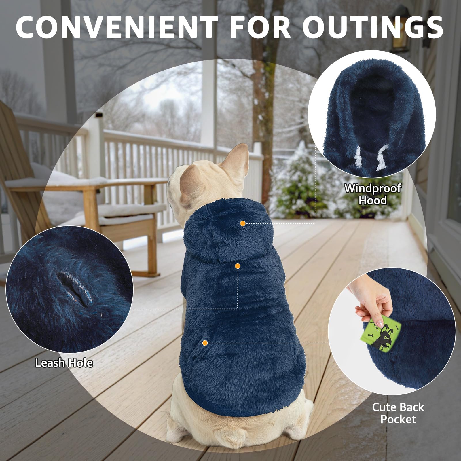 SCENEREAL sudadera canina en 7 colores para estilo diario.