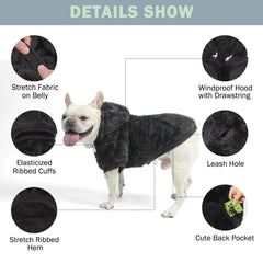 SCENEREAL sudadera para perro, apertura para correa en arnés, paseo cómodo.