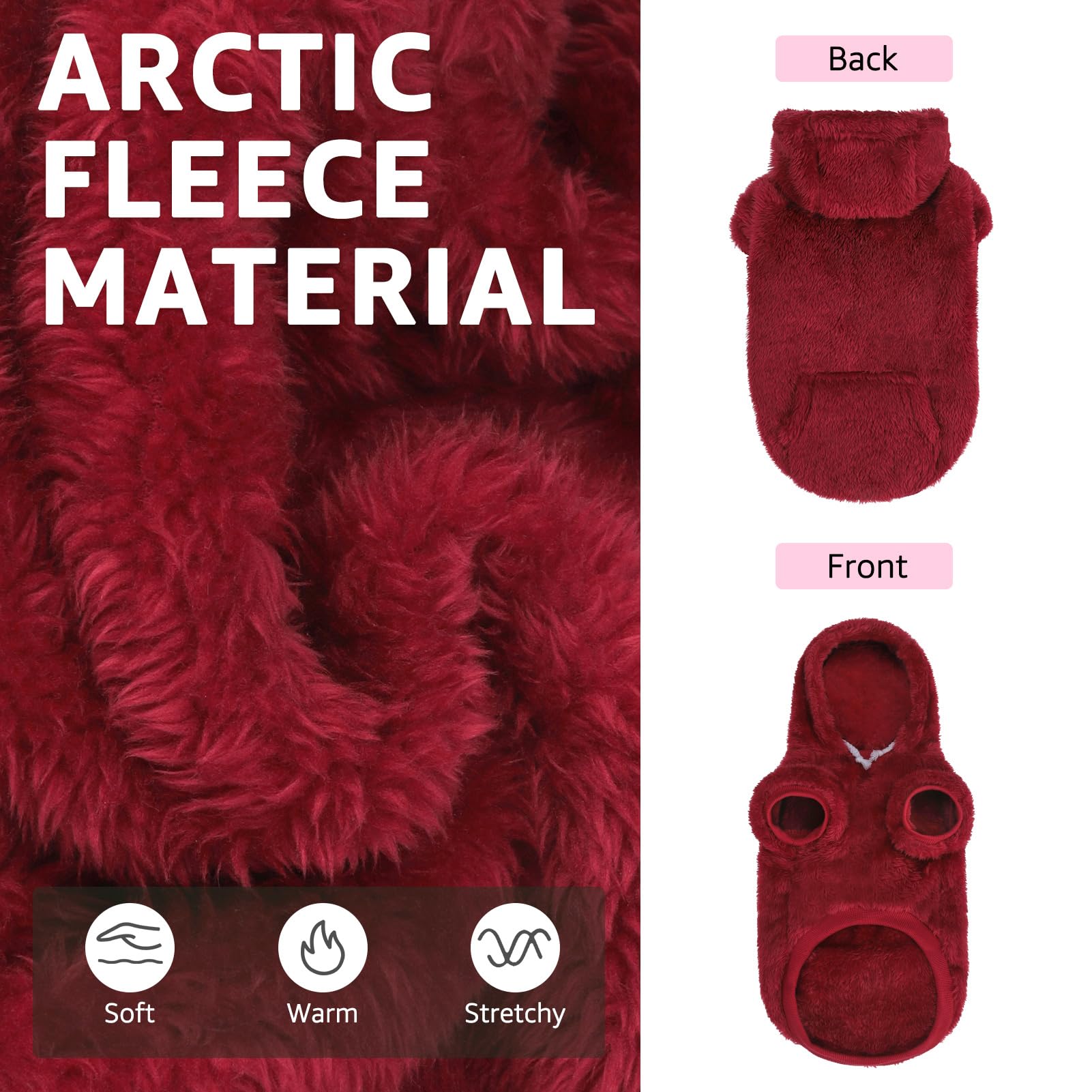 SCENEREAL sudadera perro bolsillo delantero, práctico para golosinas y juguetes pequeños
