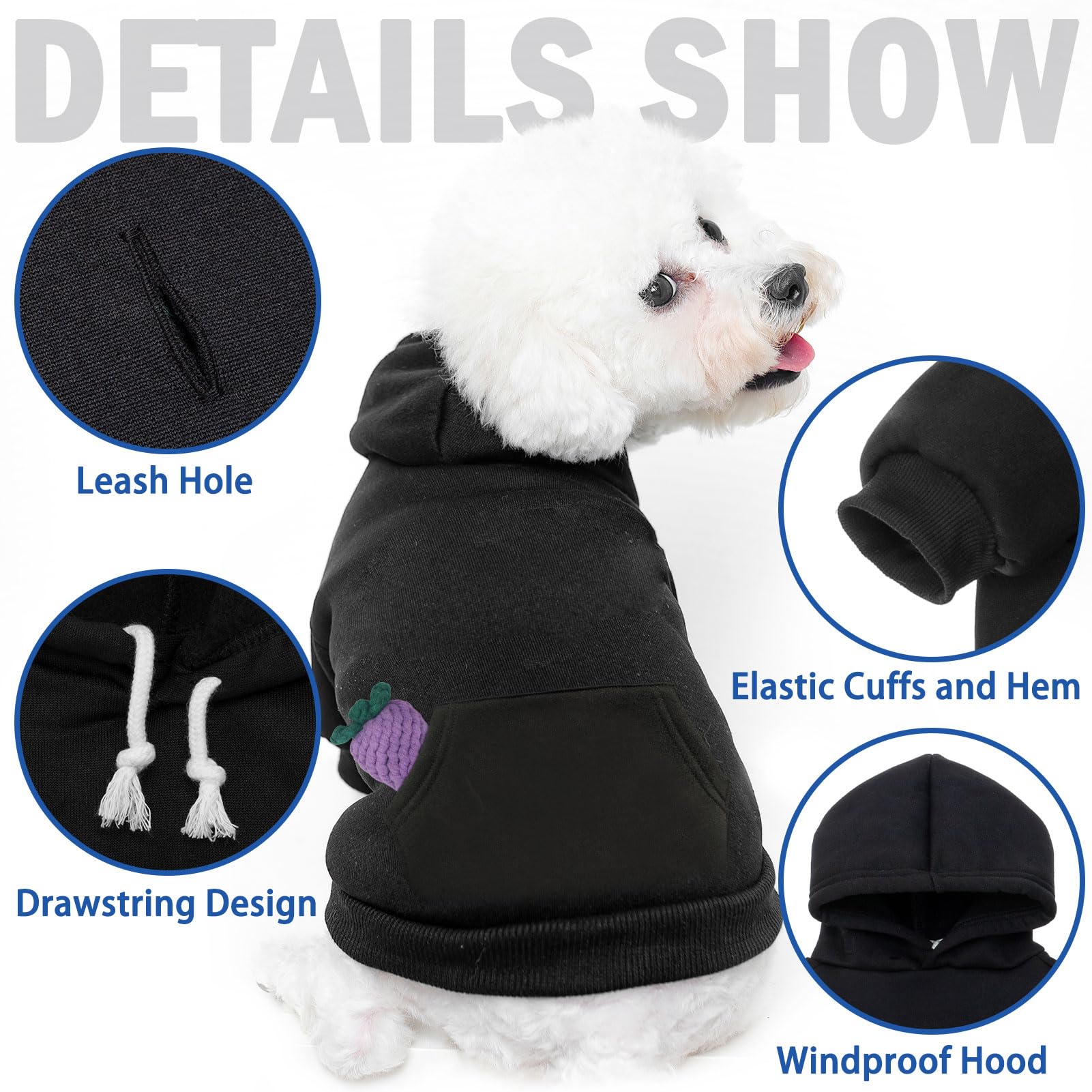 SCENEREAL sudadera para perros bolsillo funcional, guarda premios o llaves con facilidad.