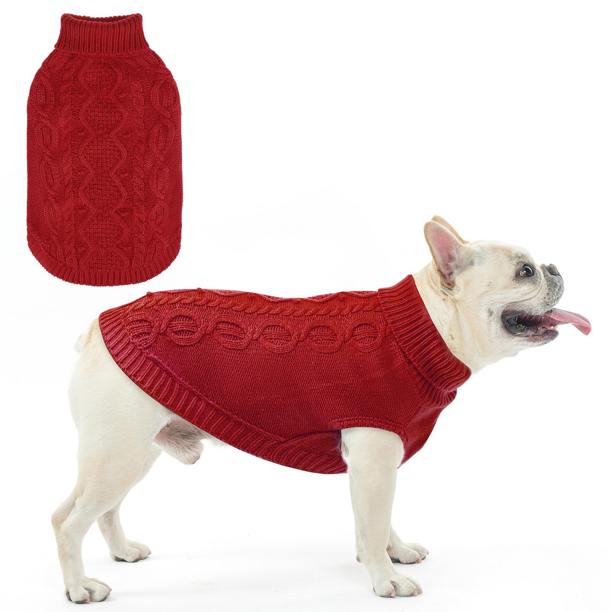SCENEREAL sudadera para perro burdeos frente, confort para paseos invernales