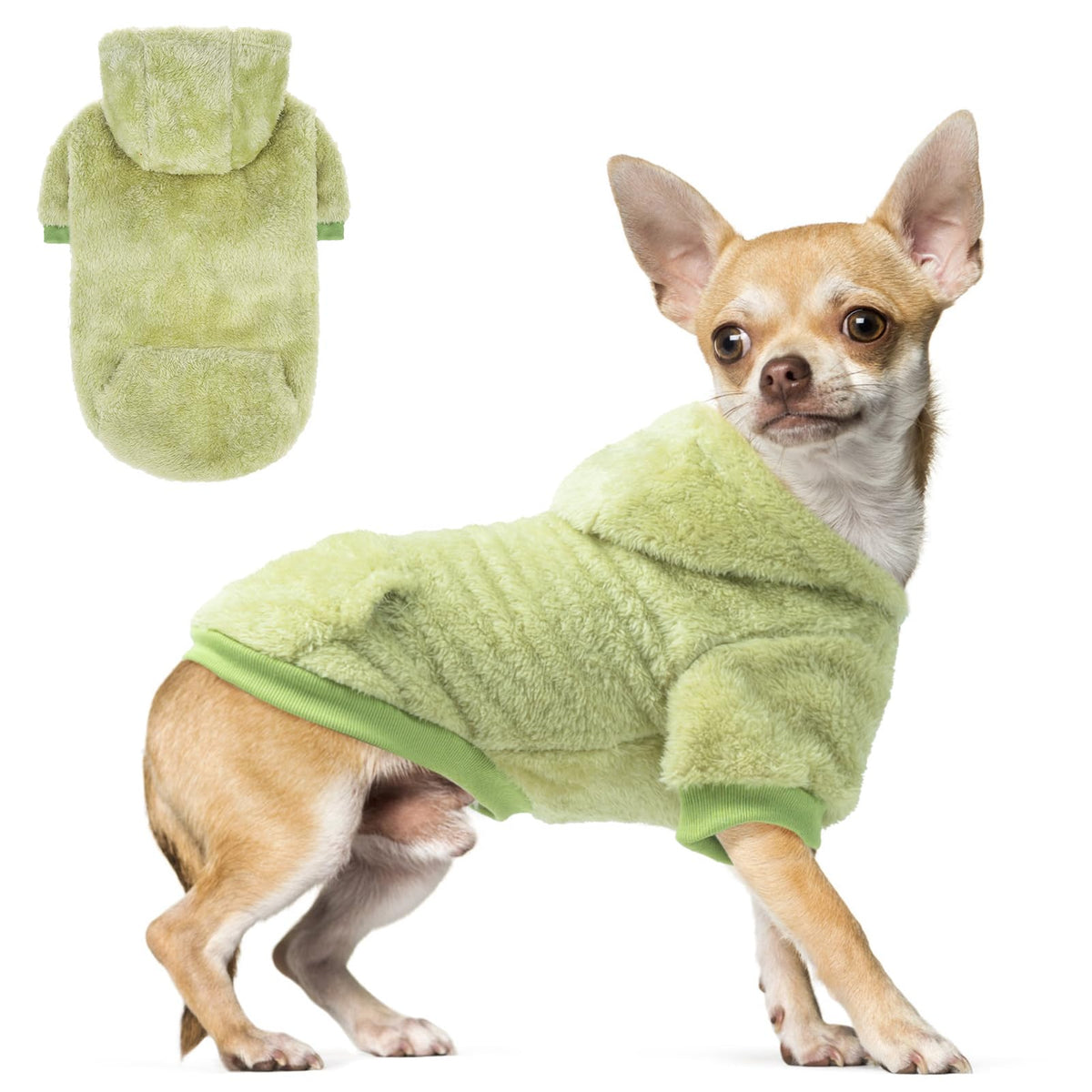 SCENEREAL sudadera para perro verde XS con bolsillo delantero para paseos