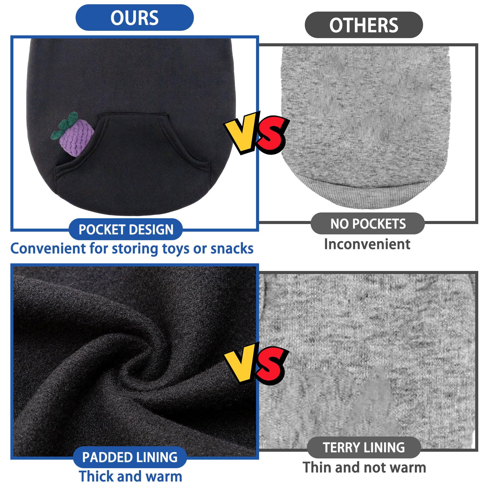 SCENEREAL sudadera para perros puños y cintura elásticos, ofrece ajuste cómodo y calor.