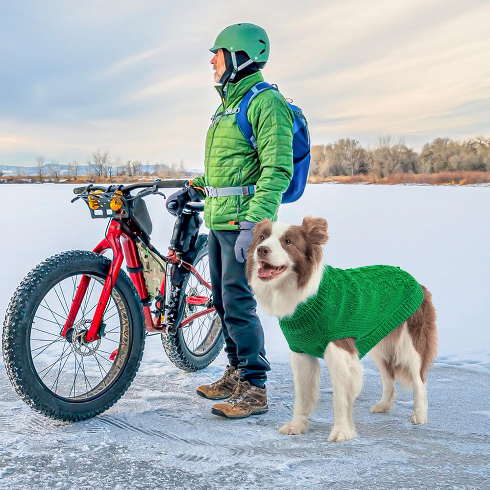 SCENEREAL suéter tejido verde brinda abrigo ligero para paseos invernales