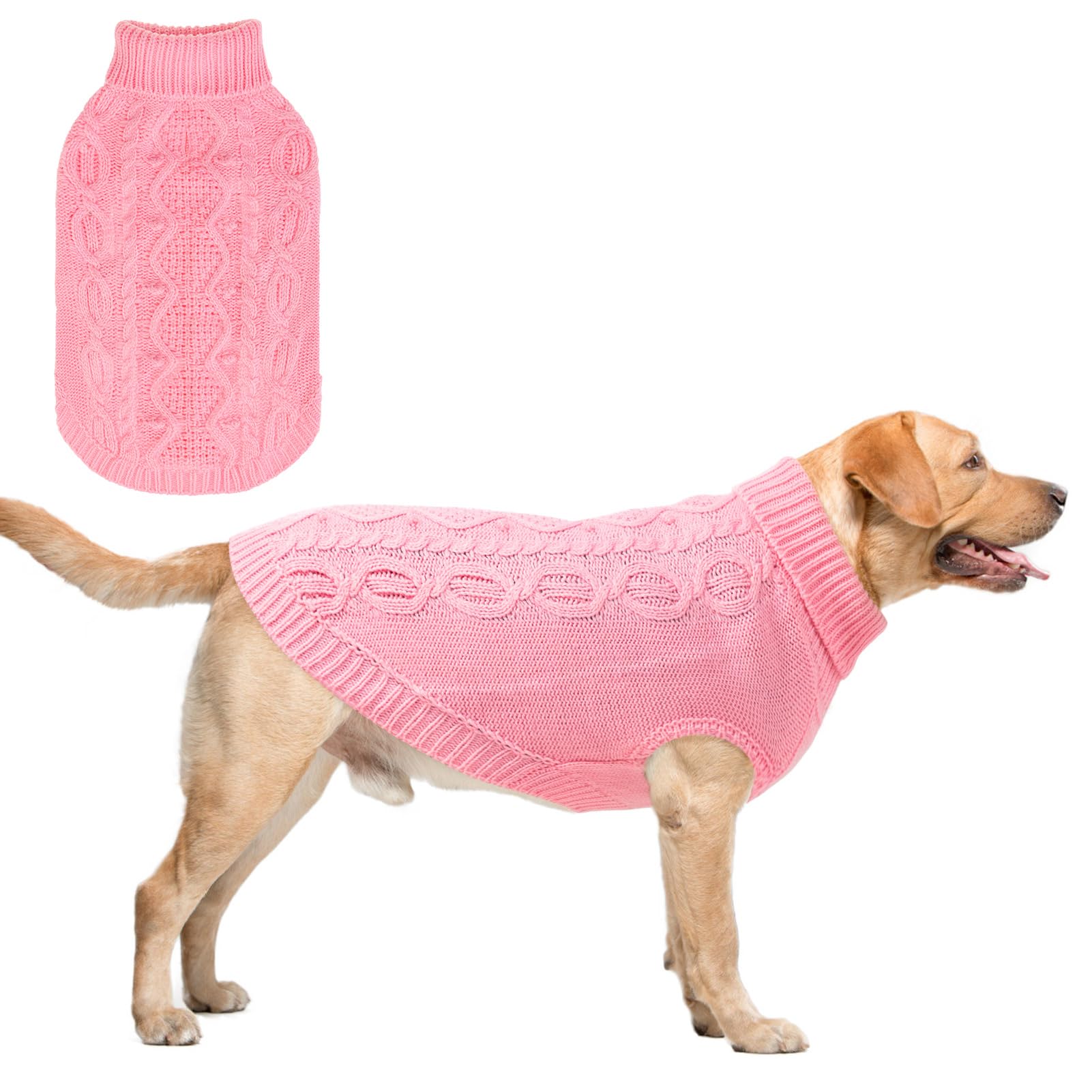 SCENEREAL sudadera tejido para perro rosa 3XL, ideal para paseos en clima frío.