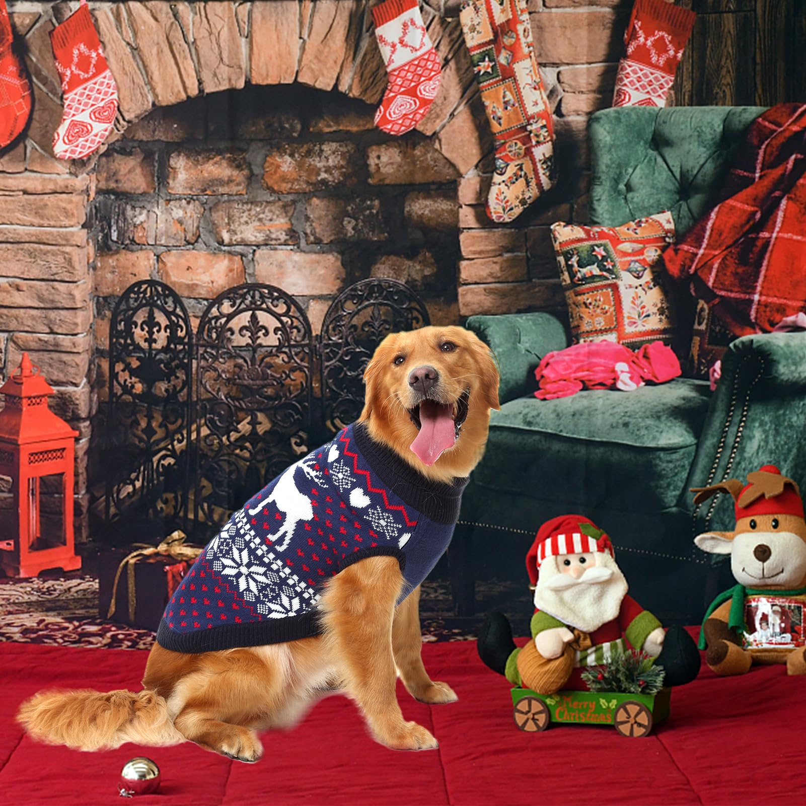 SCENEREAL diseño de 3 colores con motivo navideño para perros.