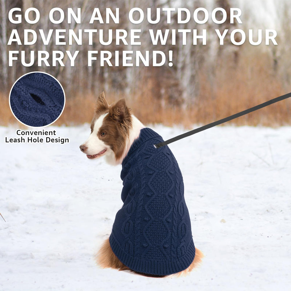 SCENEREAL suéter perro navy cuello alto: protección adicional contra el frío.