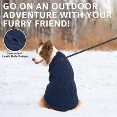 SCENEREAL suéter perro navy cuello alto: protección adicional contra el frío.