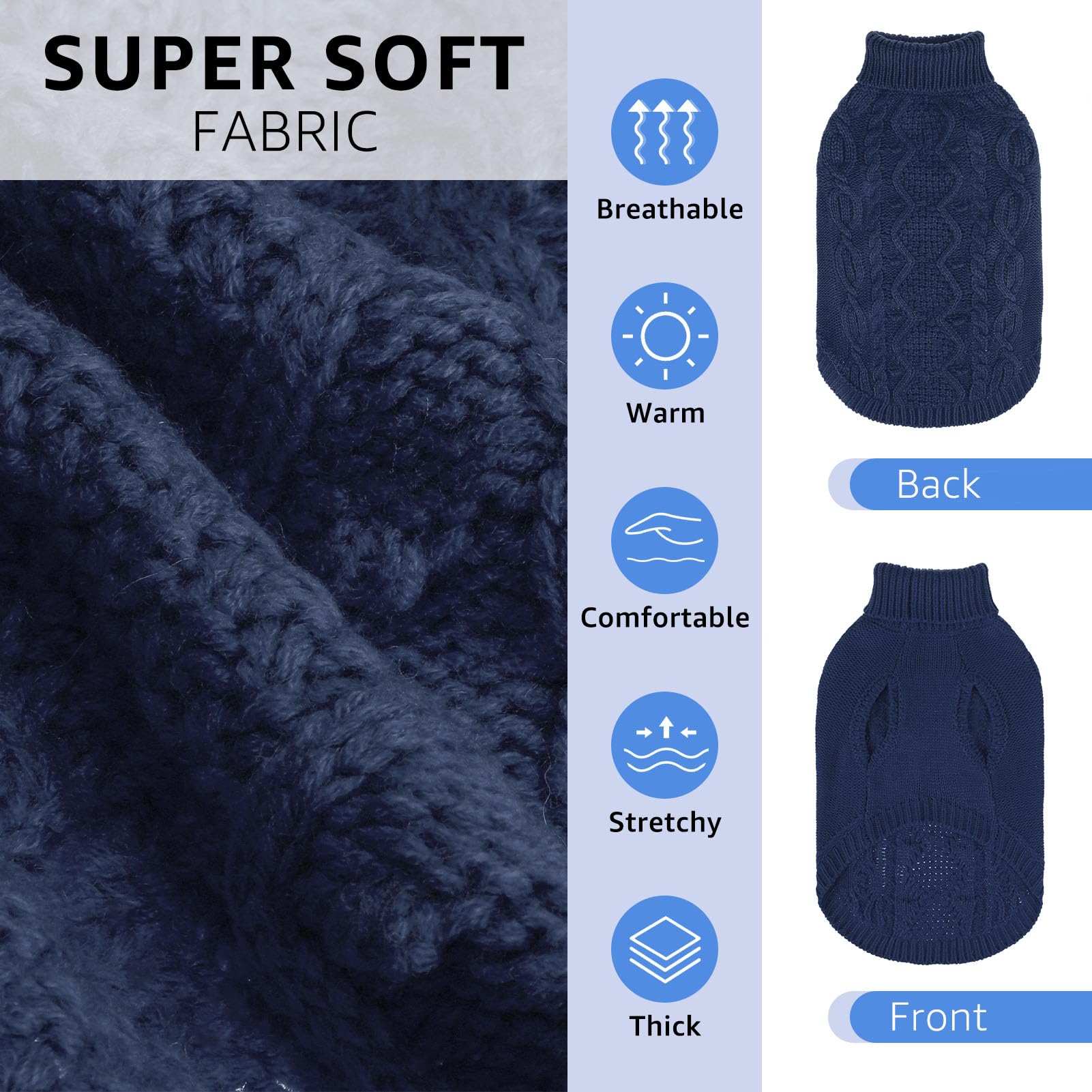 SCENEREAL suéter perro navy espalda: estilo clásico y comodidad durante el día.