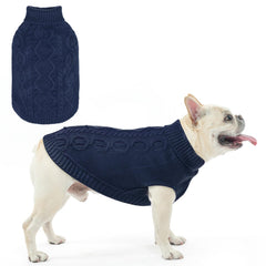 SCENEREAL suéter perro navy frente: calidez y ajuste cómodo para paseos.