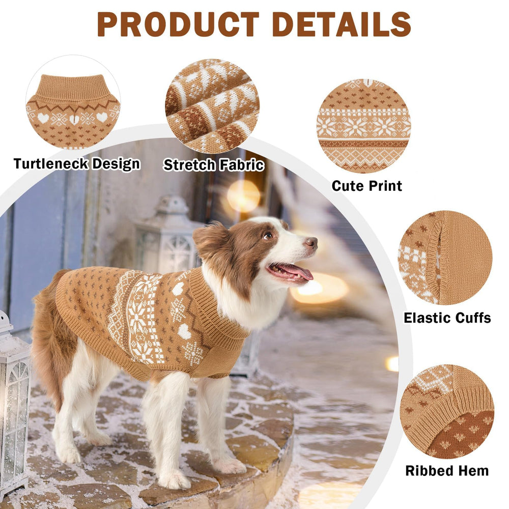 SCENEREAL suéter para perros, patrón corazones copos para estilo invernal.