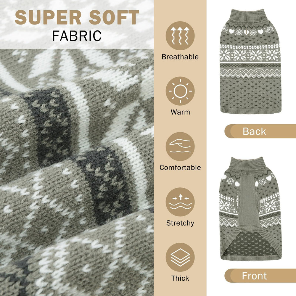 SCENEREAL suéter de punto para cachorro, diseño con corazones y copos.