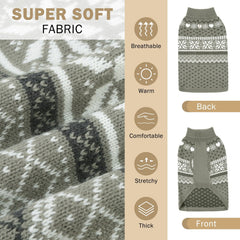 SCENEREAL suéter de punto para cachorro, diseño con corazones y copos.