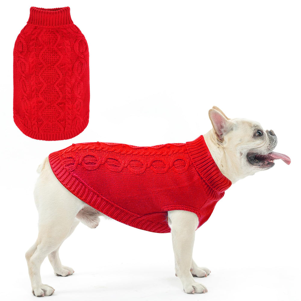 SCENEREAL suéter para perro, vista frontal, tejido suave y cálido.