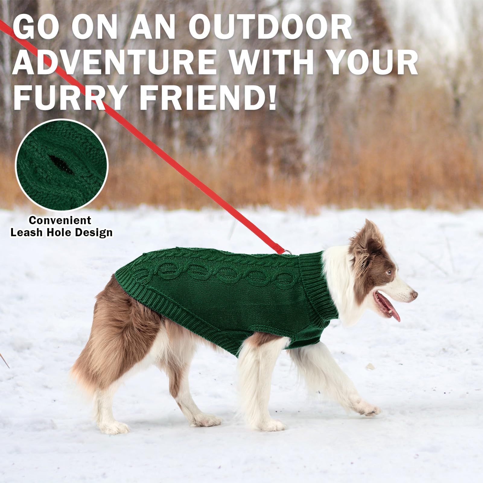 SCENEREAL suéter para perro con puños acanalados, ajuste cómodo.