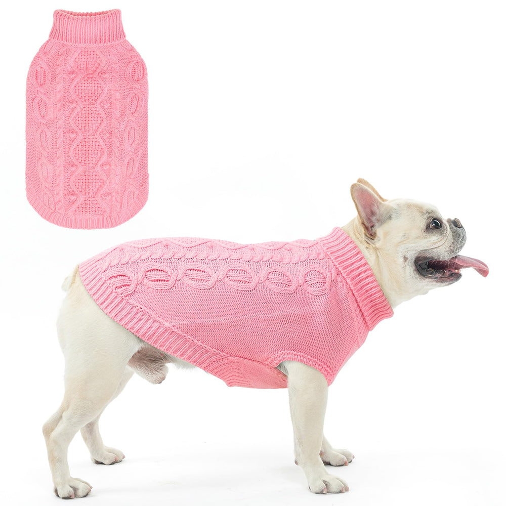 SCENEREAL suéter para perro tejido rosa pequeño, cómodo y cálido para paseos