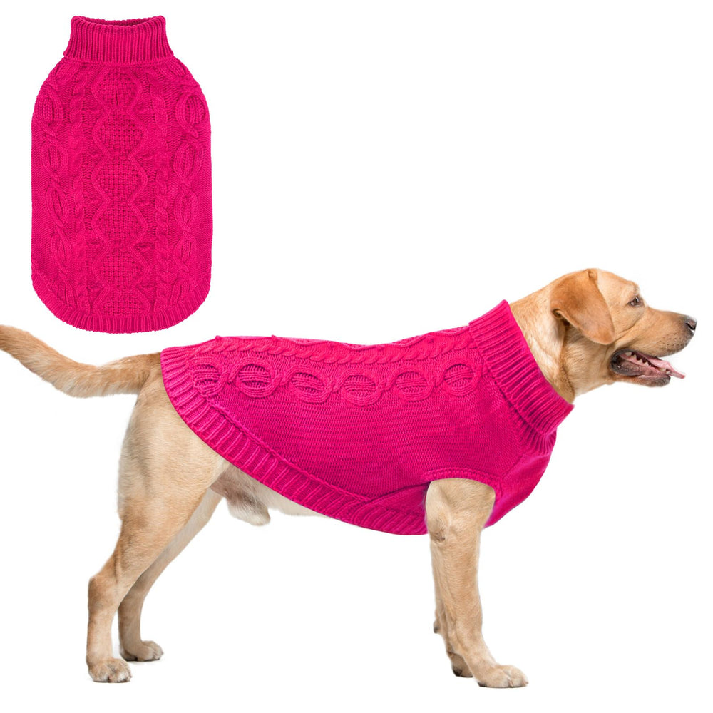 SCENEREAL suéter tejido para perro rosa XL, look elegante y cómodo para paseos