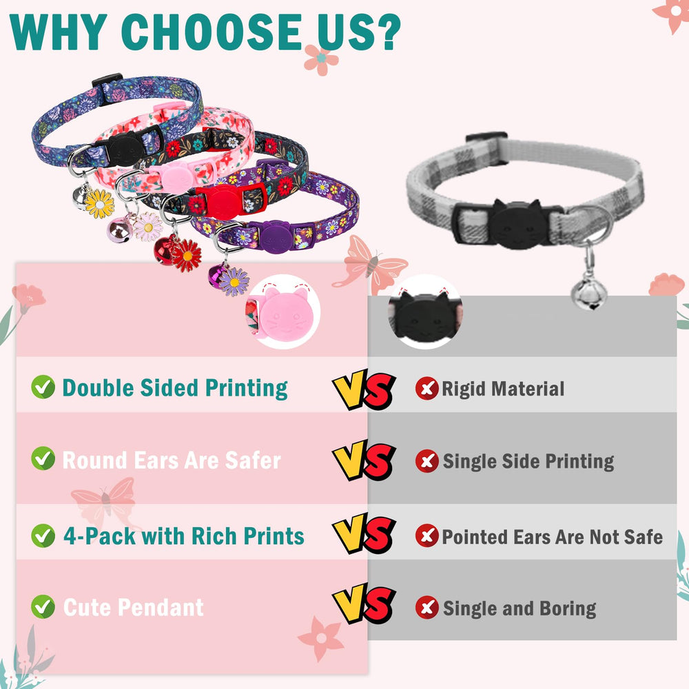 SCENEREAL collar ajustable 7.8 a 11.8 pulgadas, talla amplia para gatos.