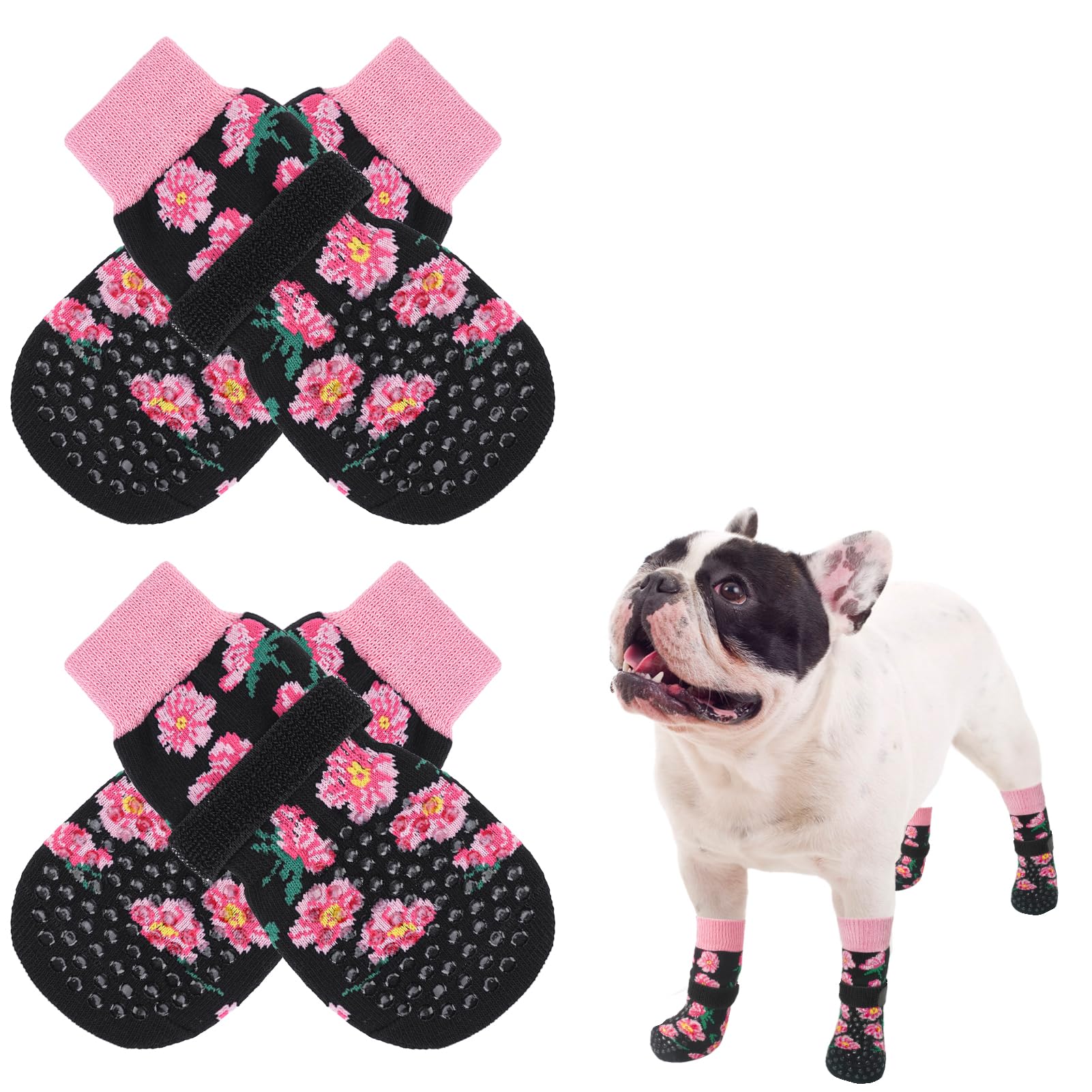 SCENEREAL zapatillas perro antideslizantes frontal y posterior para interiores