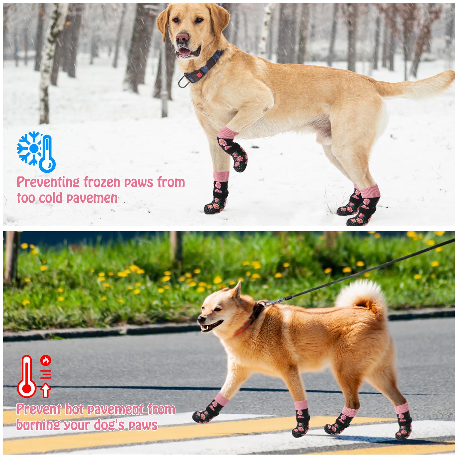 SCENEREAL zapatillas perro uso invernal mantiene patas cálidas
