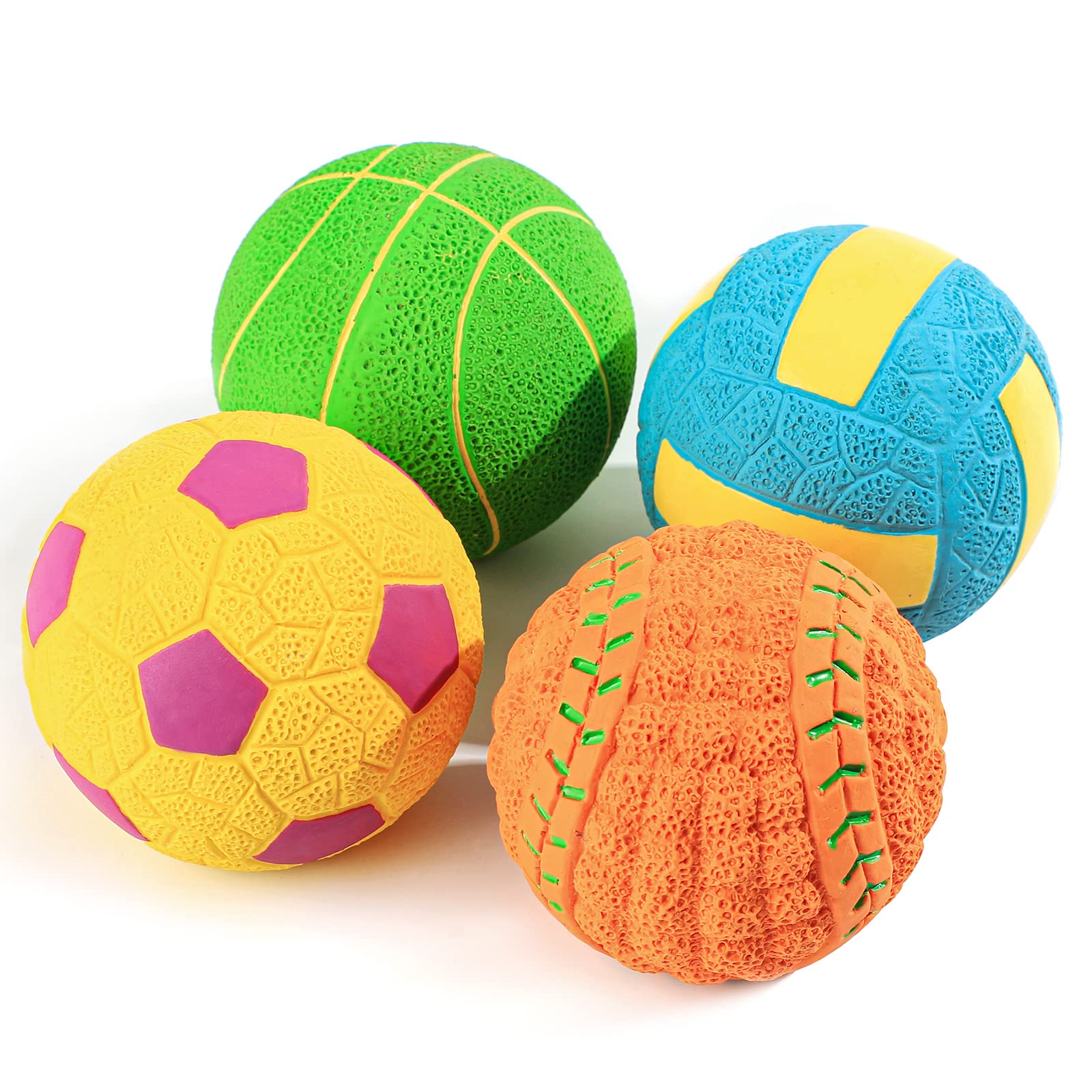 Bolas SCHITEC de látex con chirriador para perros pequeños, ideal para llamar su atención