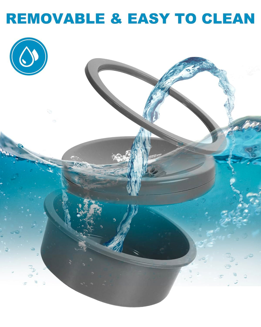 Schitec cuenco de agua para uso diario, cómodo para beber y jugar.