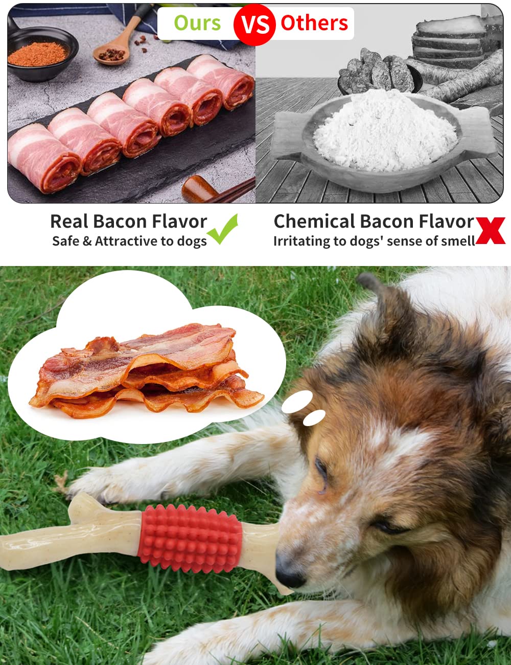 SCHITEC diseño en forma de pata para agarre cómodo durante la masticación.