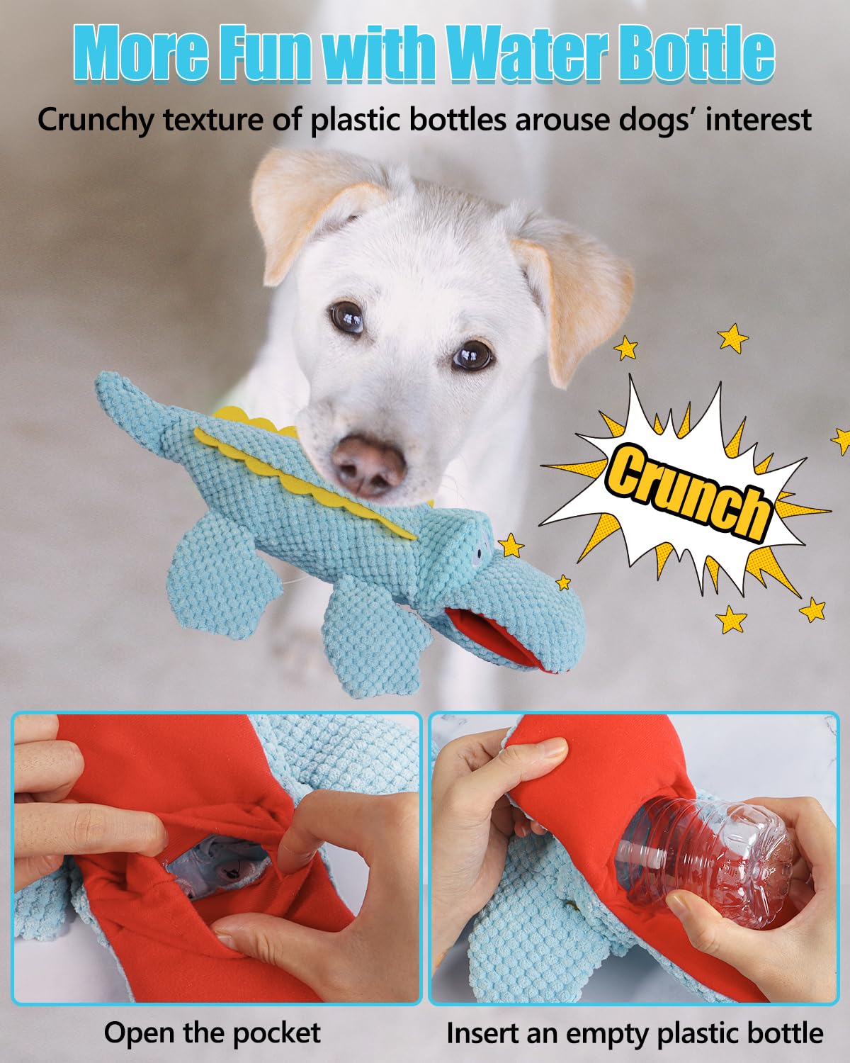 SCHITEC Juguete sin relleno durable para mordidas seguras y menos desorden