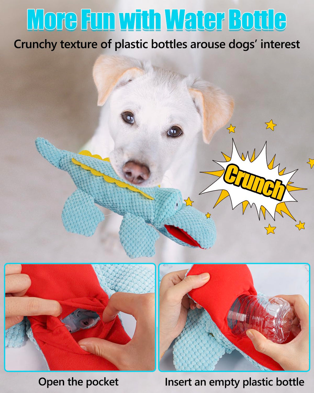 SCHITEC Juguete sin relleno durable para mordidas seguras y menos desorden