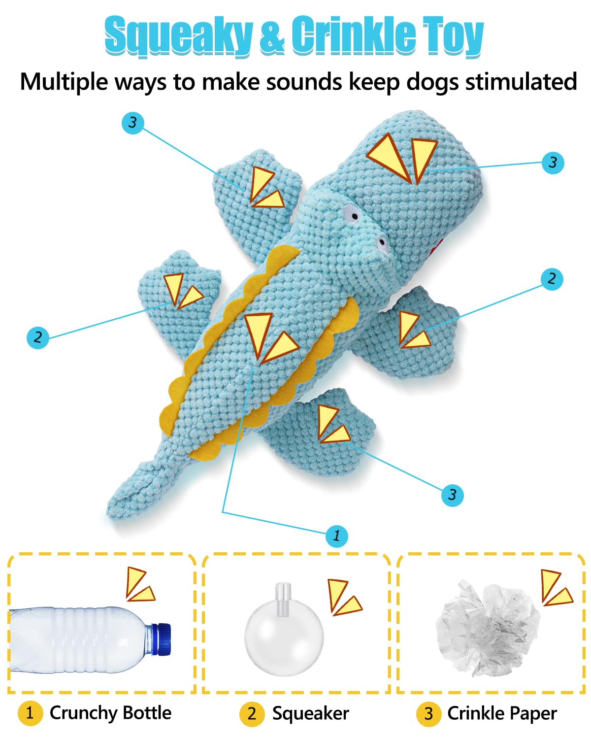 SCHITEC Juguete con sonido chirriante y crujido para estimulación sensorial