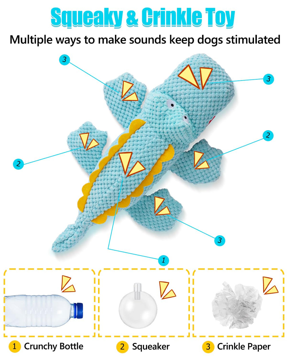 SCHITEC Juguete con sonido chirriante y crujido para estimulación sensorial
