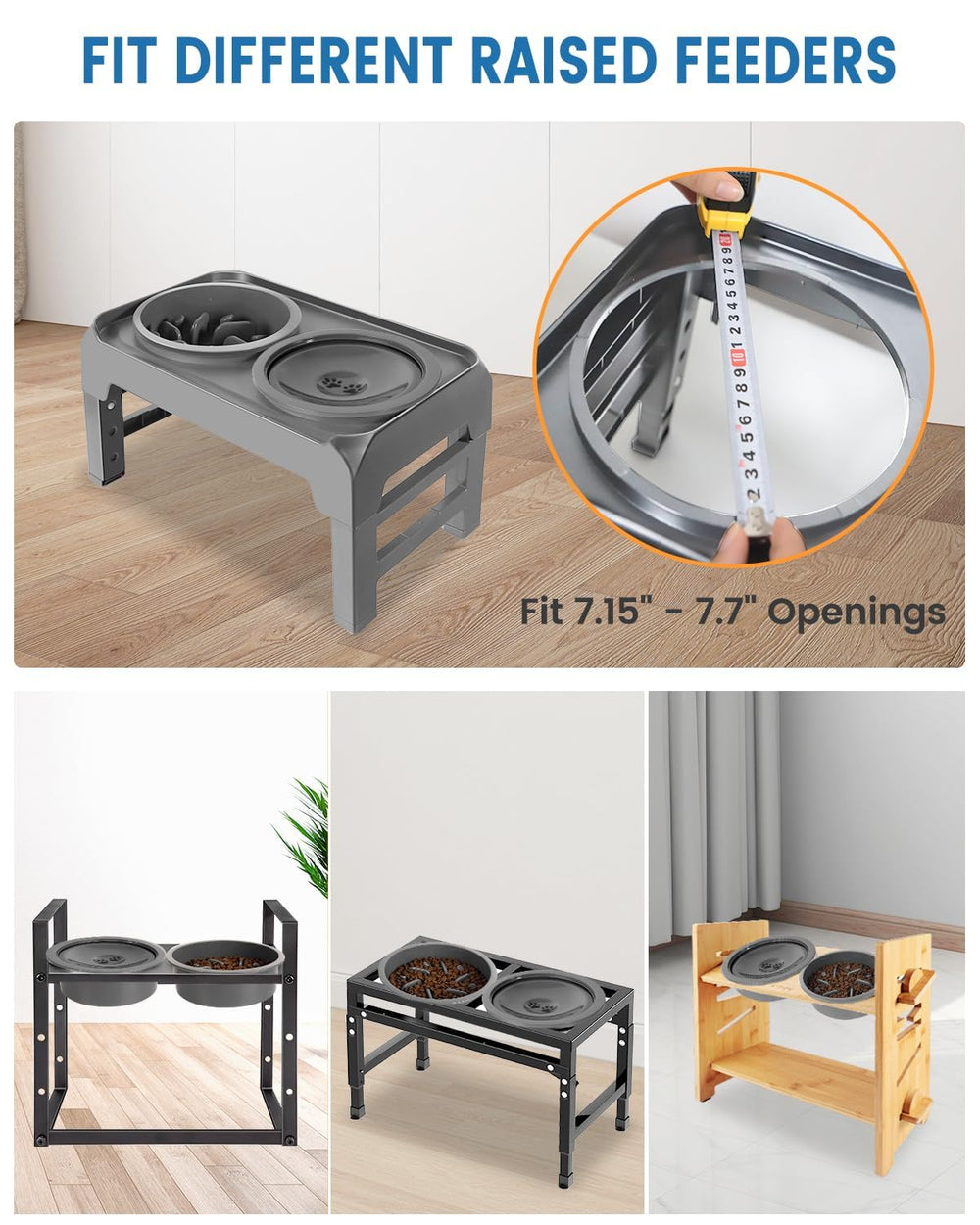 Schitec tazón compatible con comederos elevados, ideal para perros.