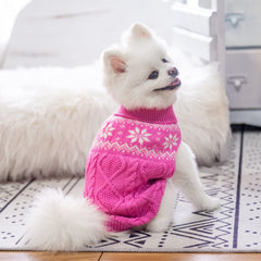 SCIROKKO sueter-perro-invierno-rosa apertura para correa en espalda