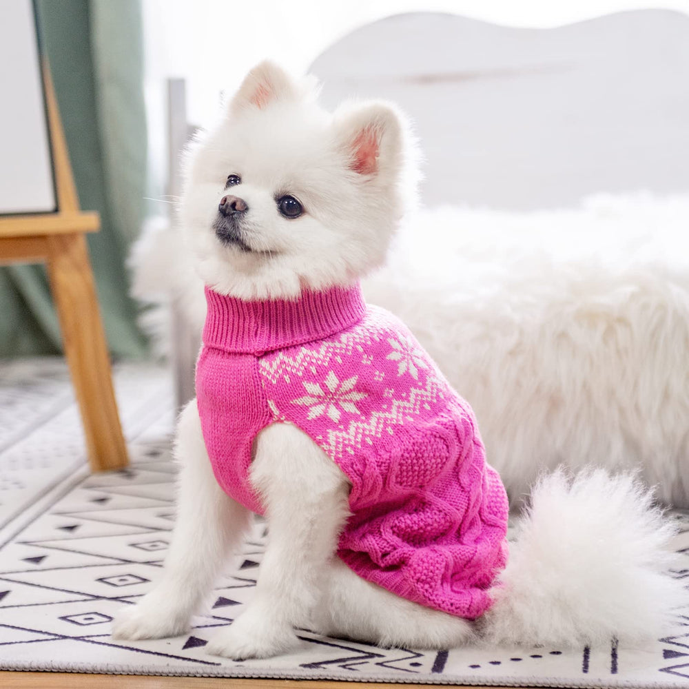 SCIROKKO sueter-perro-invierno-rosa detalle solapas