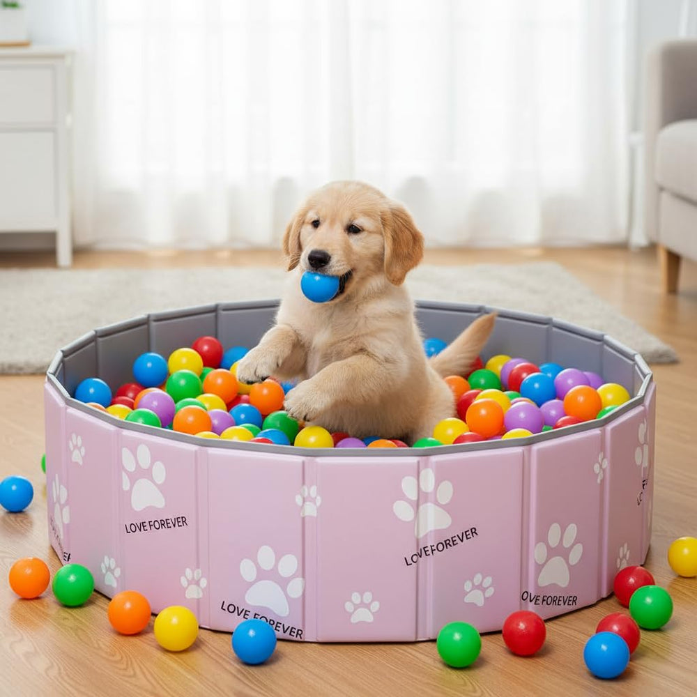 SCLWSS piscina de bolas 47in para perros, amplio espacio de juego en casa.