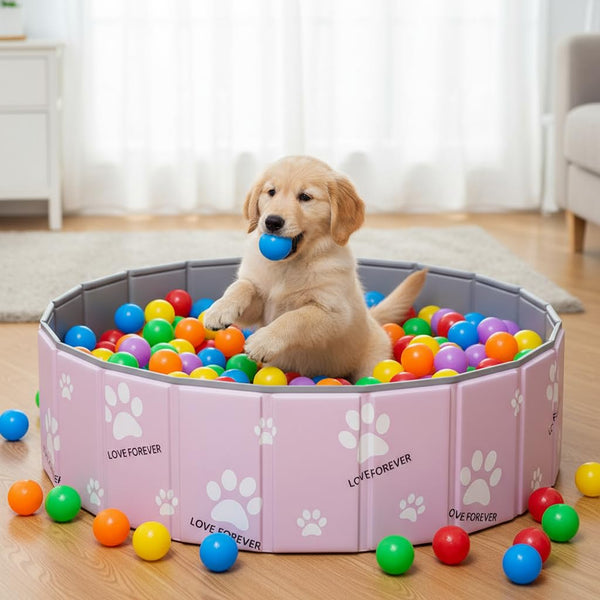 SCLWSS piscina de bolas 47in para perros, amplio espacio de juego en casa.