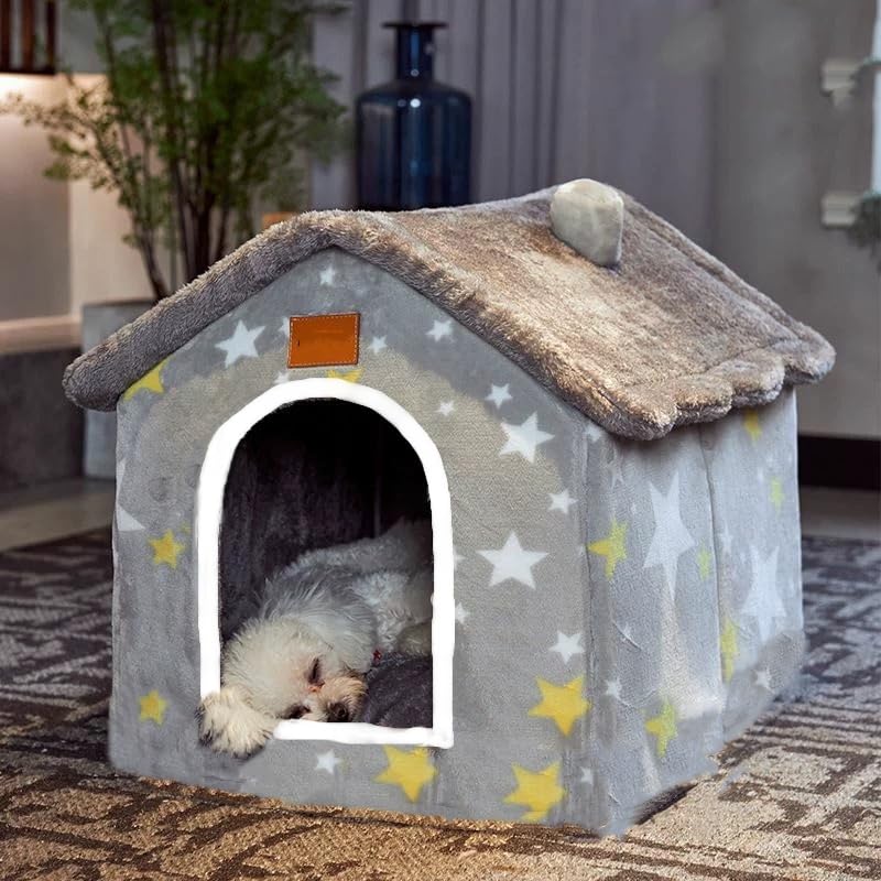 SCNBOM casa perro interior frontal, refugio cómodo y cálido para mascota