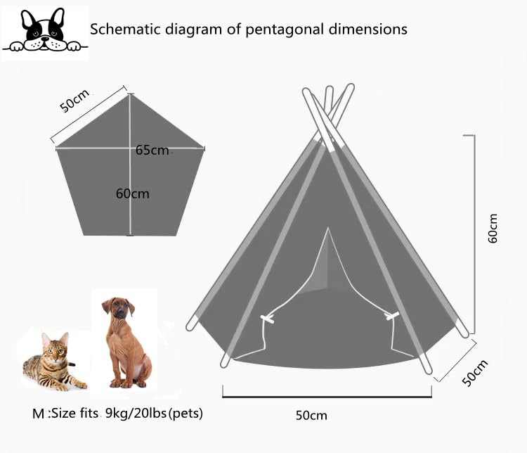 scnbom tipi tamaño apto para perros y gatos de hasta 20 libras
