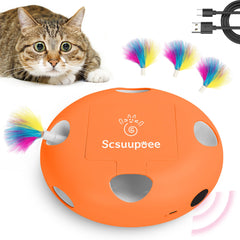 Juguete Scsuupoee para gatos con plumas, estimula la caza en interiores