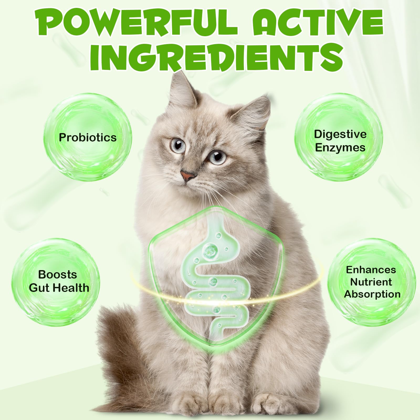 SDJUFEI Probiotics para gatos, fórmula suave y digestiva