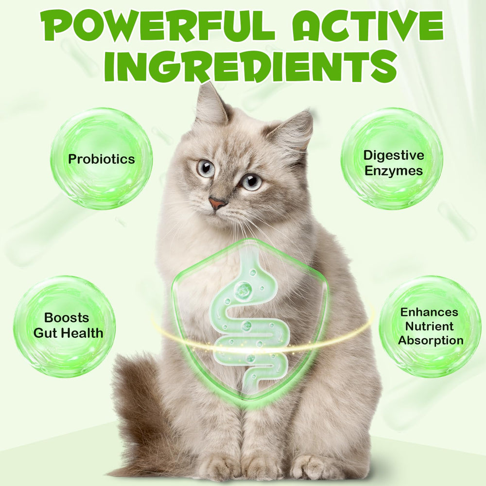 SDJUFEI Probiotics para gatos, fórmula suave y digestiva