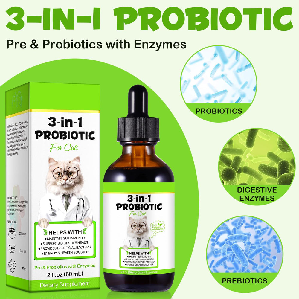 SDJUFEI Probiotics para gatos, prebióticos para equilibrio intestinal