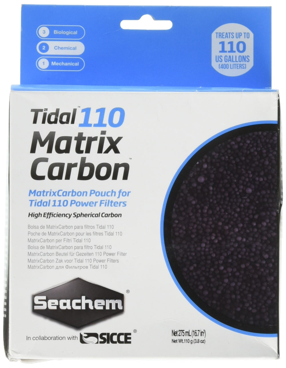 Seachem Matrix Carbon Tidal, flujo optimizado para agua clara y estable.