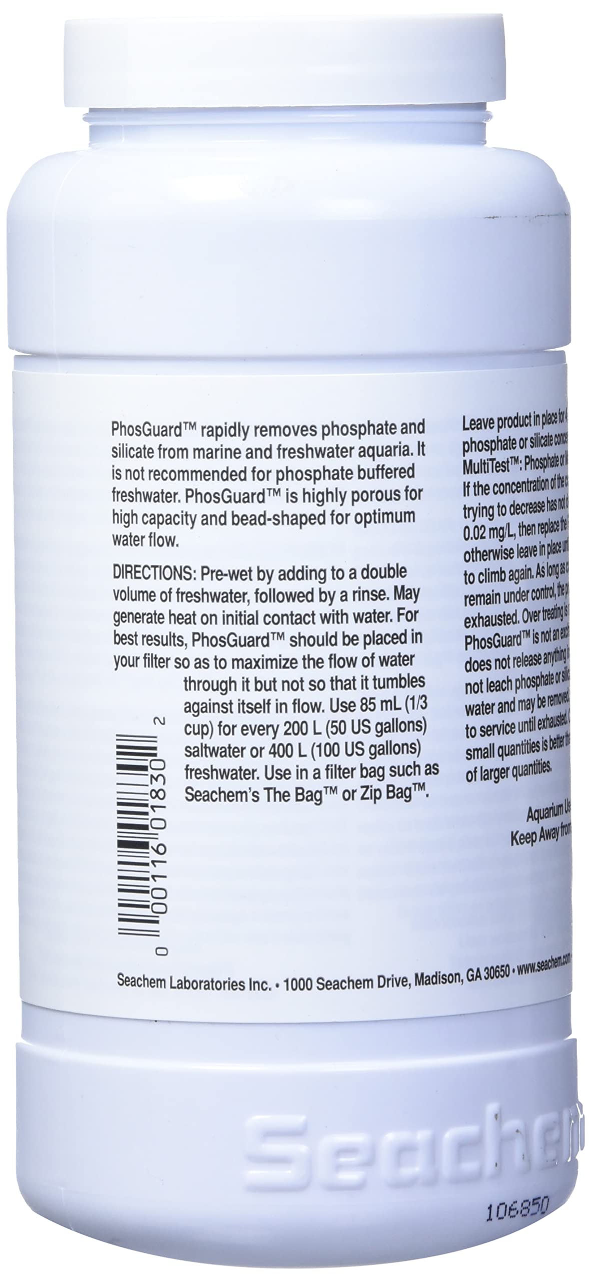 PhosGuard 500ml de Seachem dosificador para dosificar con precisión.