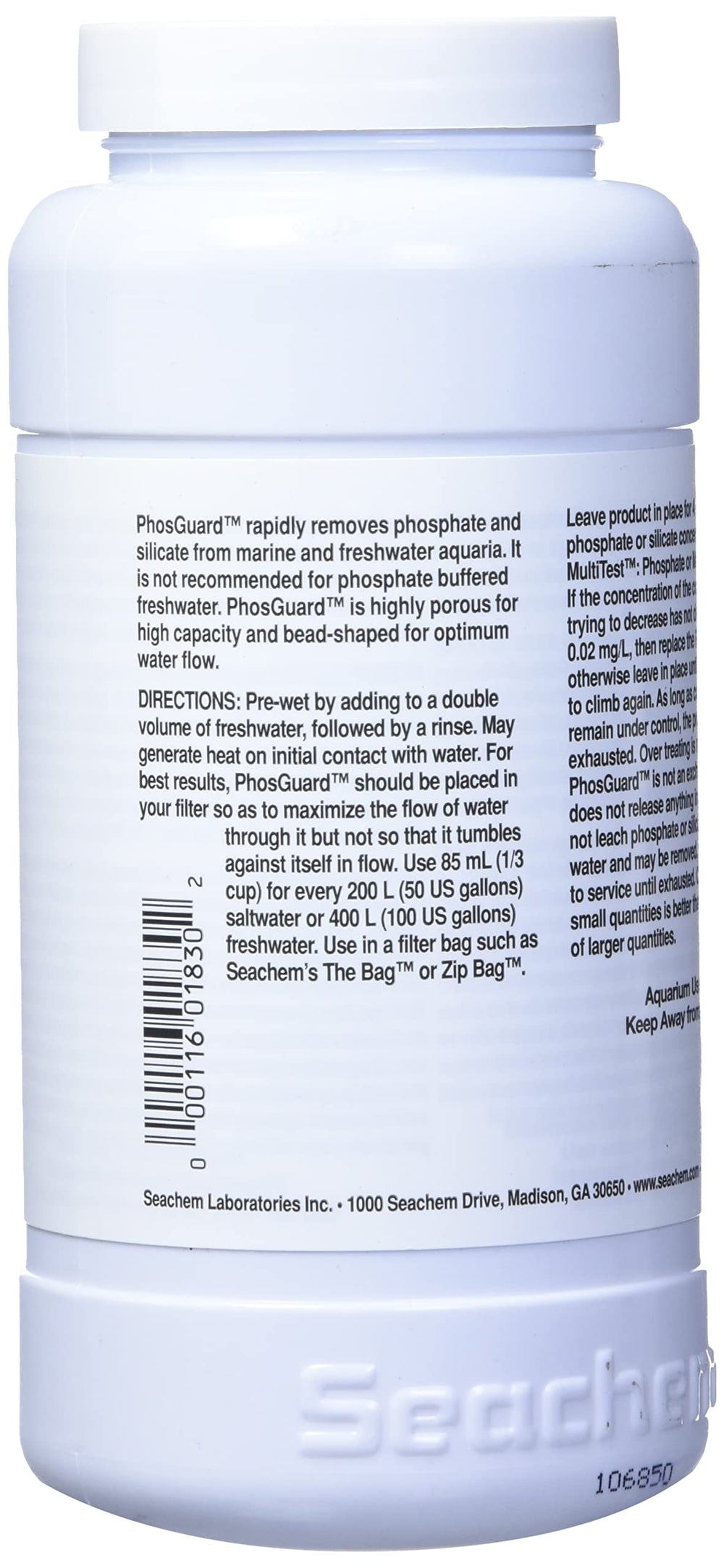 PhosGuard 500ml de Seachem dosificador para dosificar con precisión.